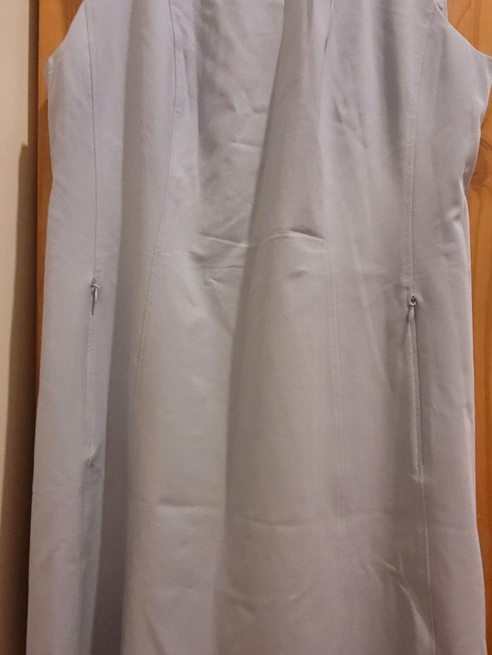Theory Pale Blue Sleeveless Long Vest with Zip Pockets